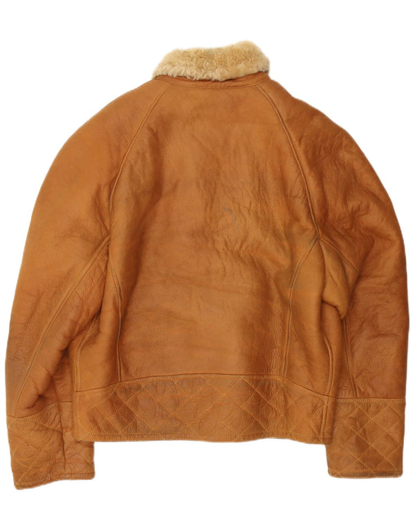 VINTAGE Herren-Shearling-Jacke IT 48 Medium Beige Shearling