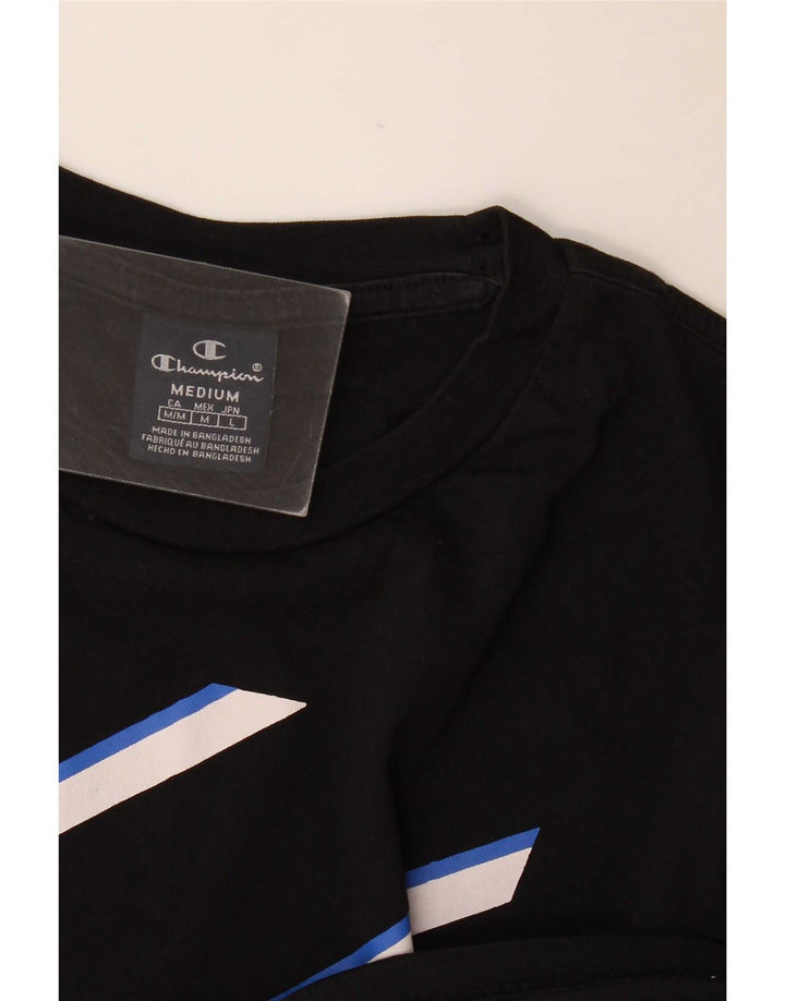 Champion Herren T-Shirt mit Grafik, mittelgroß, Schwarz