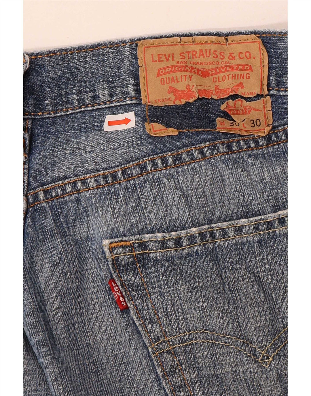 Levi's Herren 505 Straight Jeans W30 L30 Blaue Baumwolle