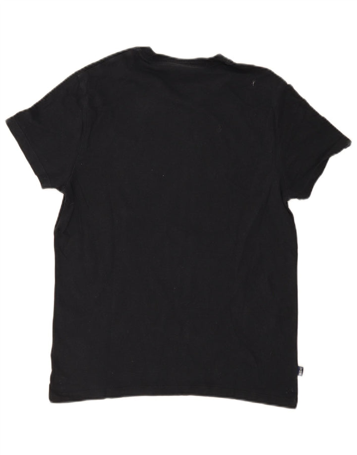 Superdry Herren T-Shirt-Oberteil aus mittelschwarzer Baumwolle