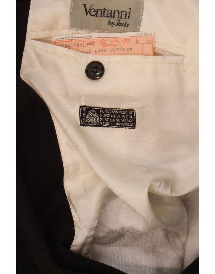 VENTANNI Zweireihiger Herren-Blazer IT 52 XL Schwarzer Nadelstreifen
