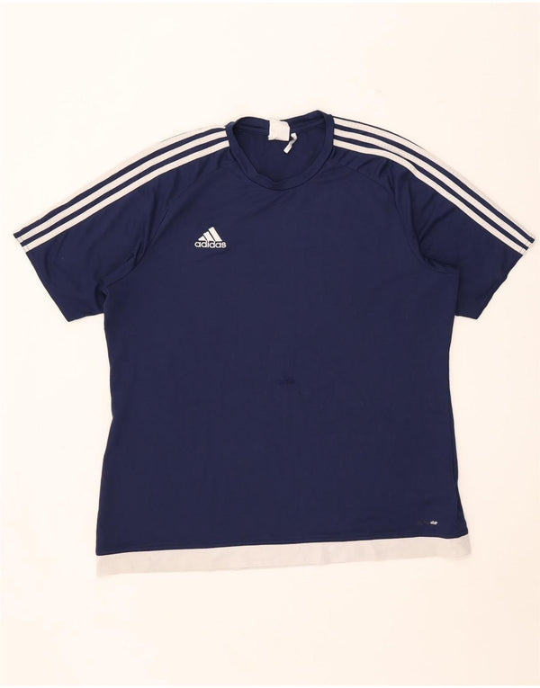 Adidas Herren Climalite T-Shirt Top XL Marineblau Colourblock Polyester