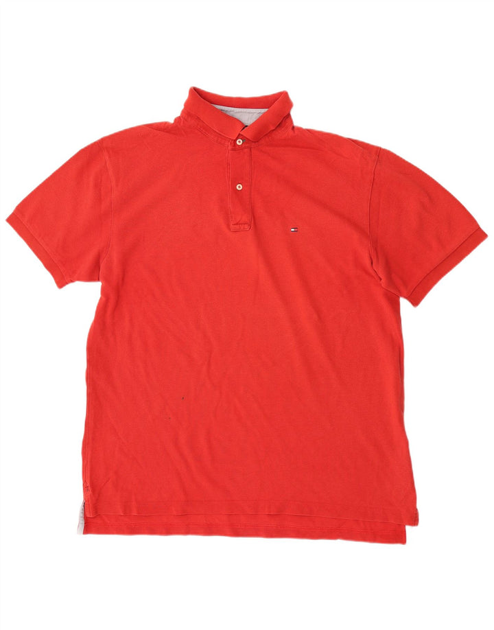 Tommy Hilfiger Herren-Poloshirt, große rote Baumwolle