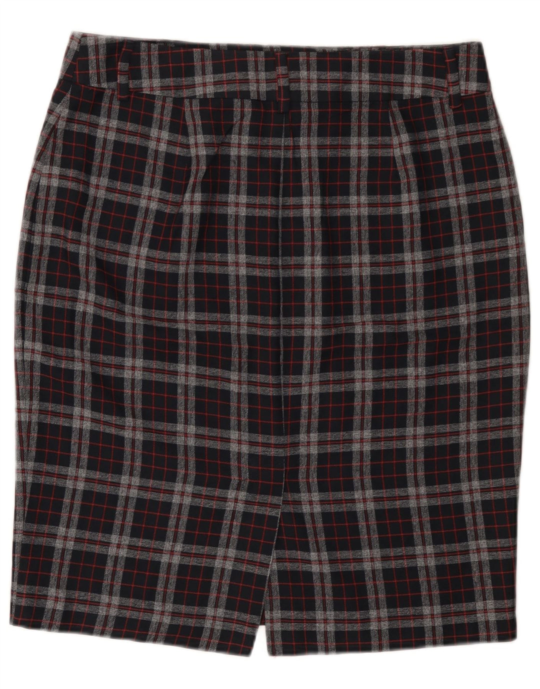Marks & Spencer Damen Bleistiftrock UK 14 Large W32 Schwarz kariertes Polyester