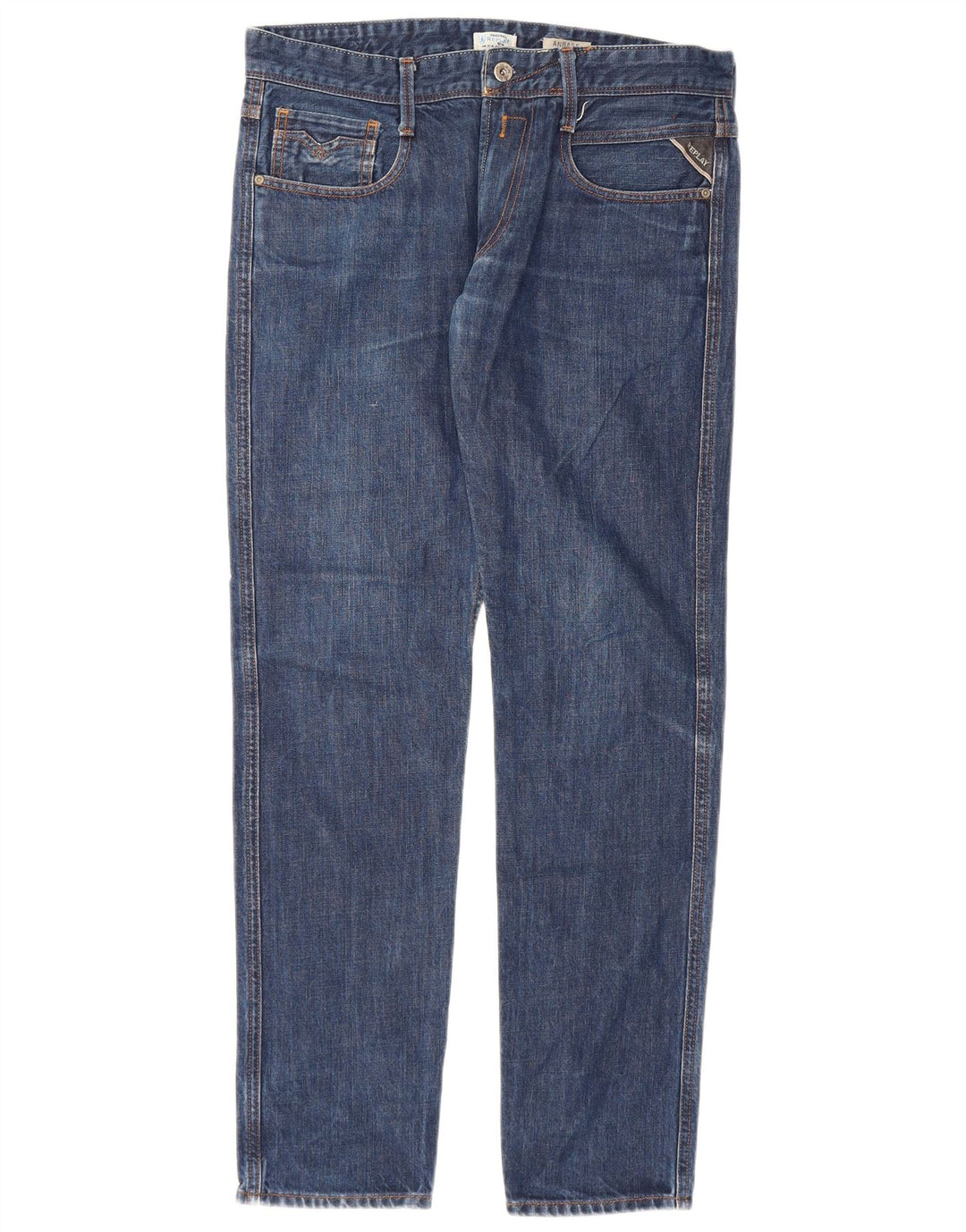 Replay Herren Slim Jeans W32 L32 Blaue Baumwolle