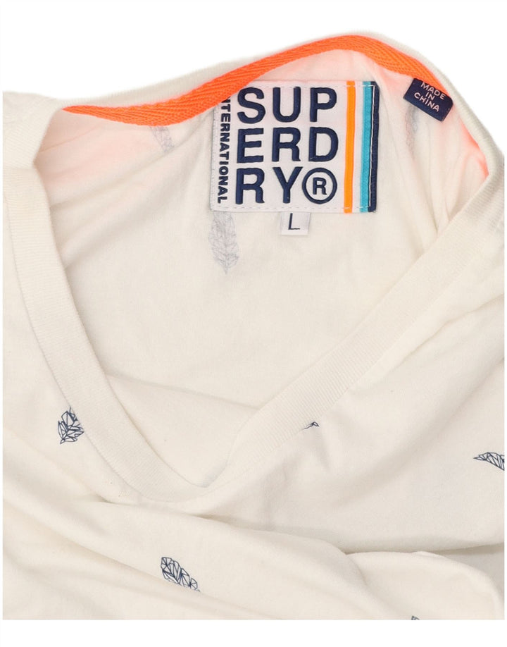 SUPERDRY Herren-T-Shirt mit Grafik, Größe L, Weiß