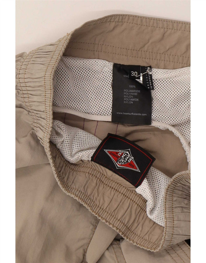 Bear Herren-Badeshorts aus mittelgrauem Colourblock-Polyester