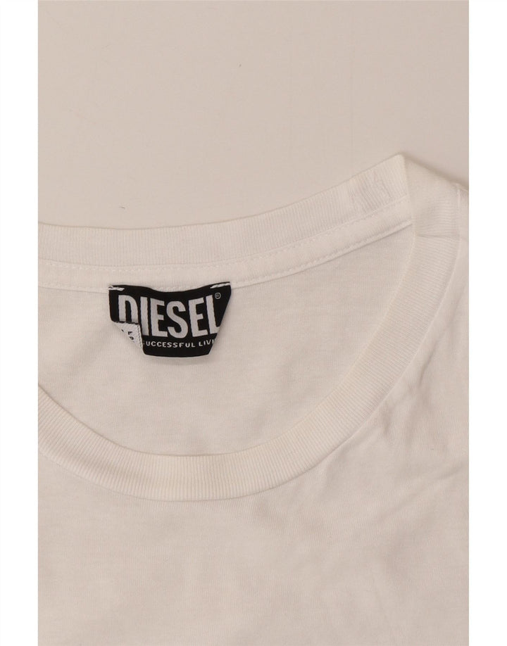 DIESEL Herren Grafik-T-Shirt-Oberteil Mittelweiß