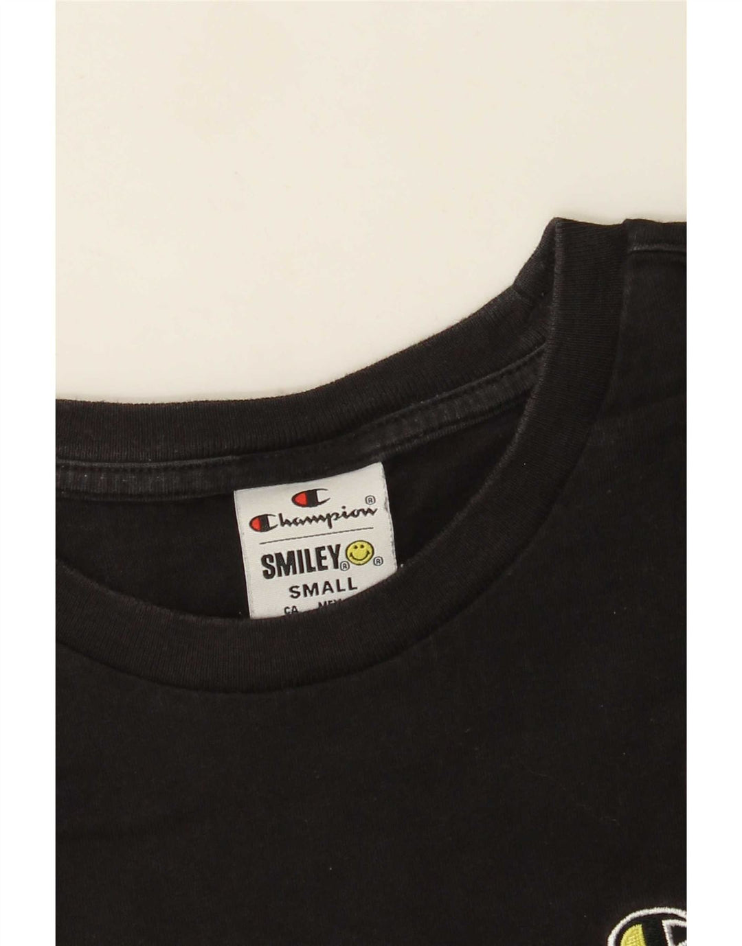 Champion Herren Smiley T-Shirt Top Small Schwarz