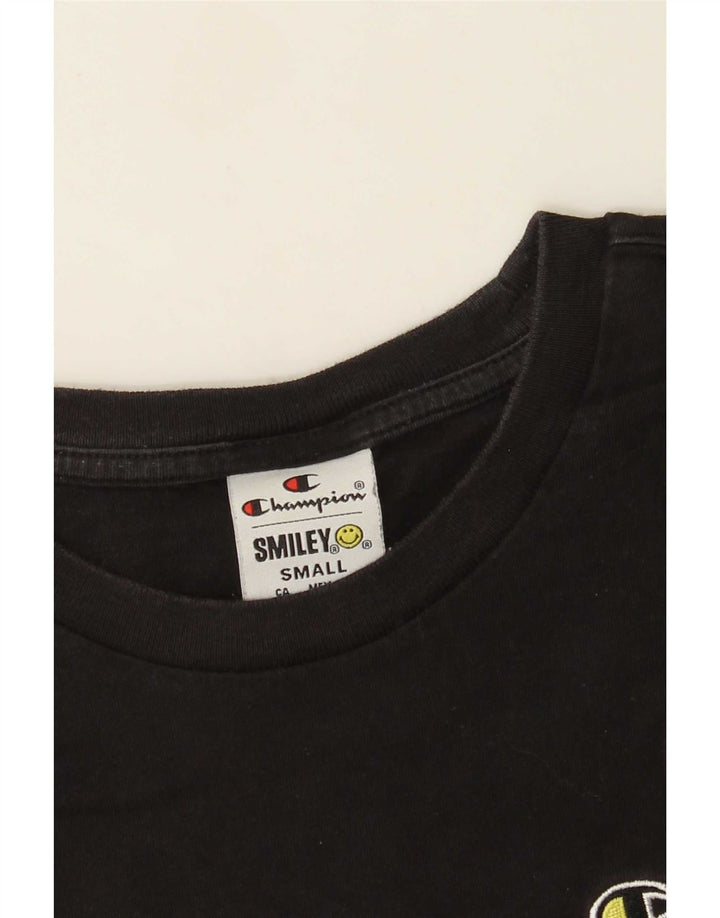 Champion Herren Smiley T-Shirt Top Small Schwarz
