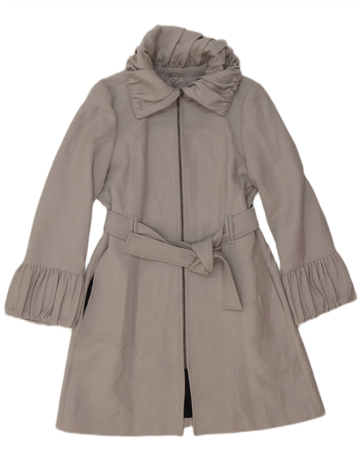 Zara Damen Mantel UK 14 Große graue Wolle