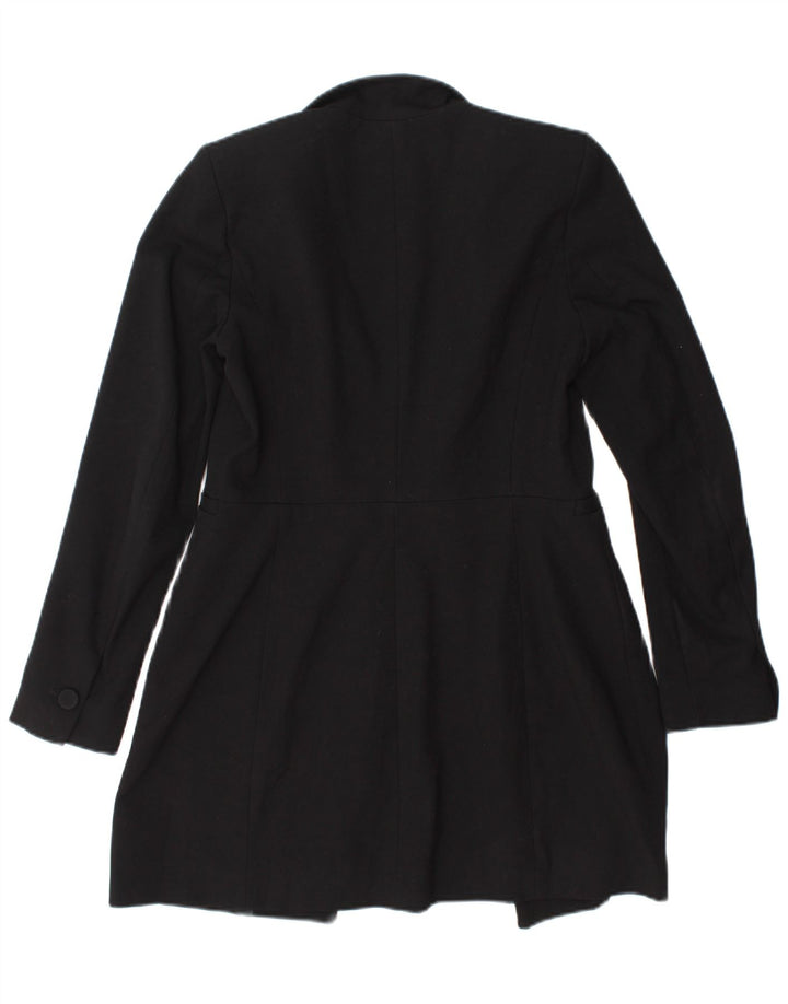 Zara Damen Longline Blazer Jacke UK 10 Small Schwarz Polyester