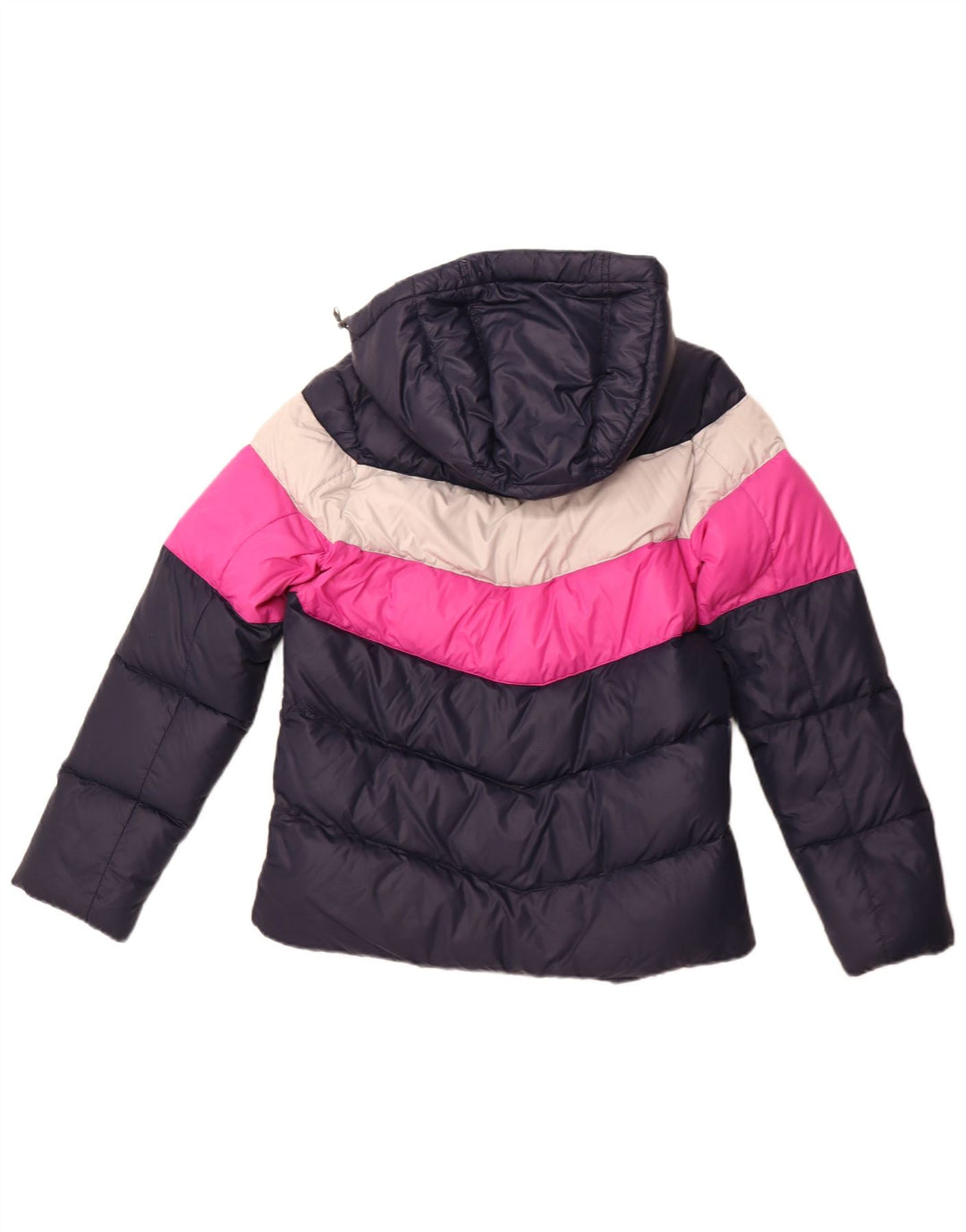 NIKE Wattierte Damenjacke mit Kapuze, UK 14, Medium, Marineblau, Colourblock-Nylon