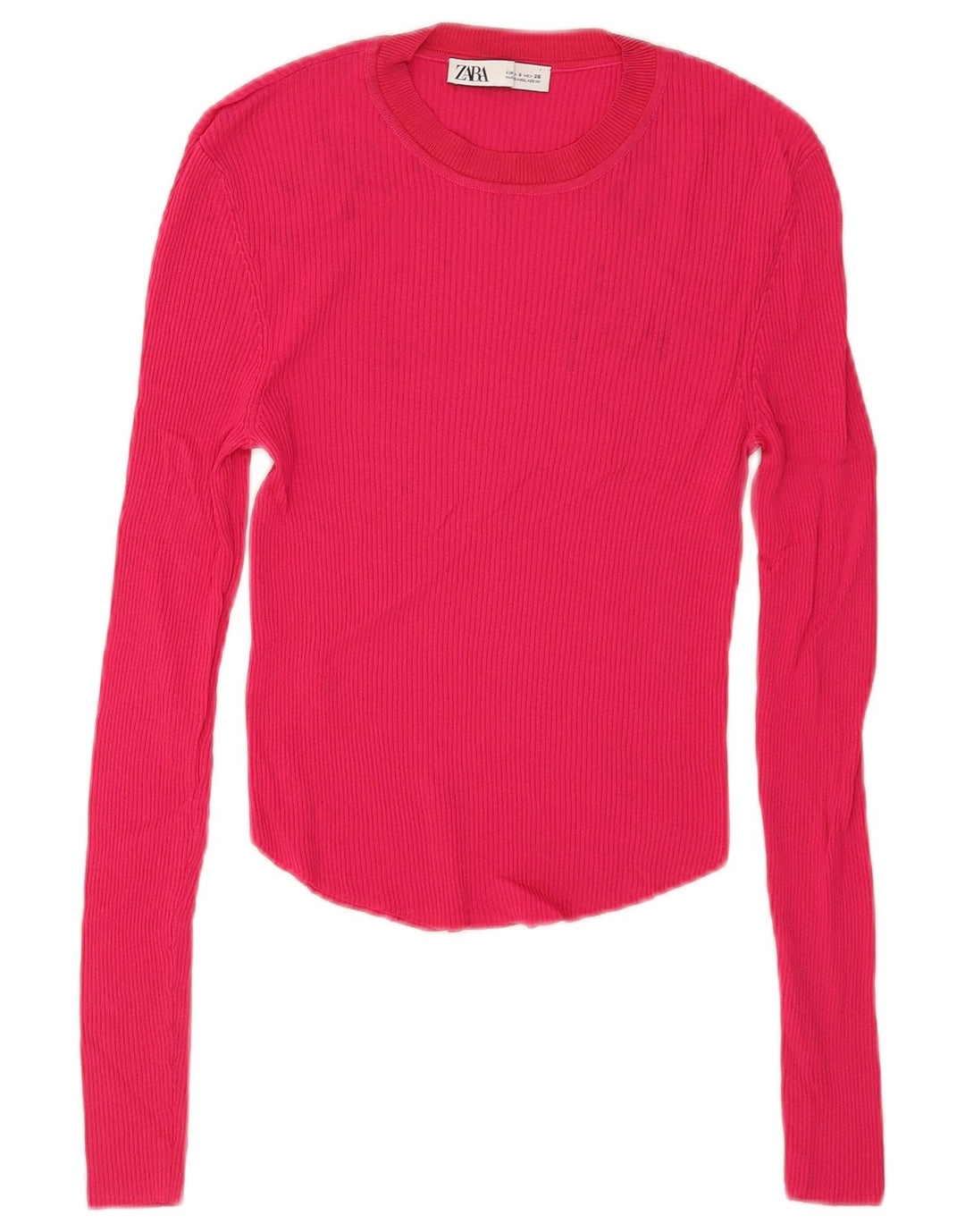 Zara Damen Top Langarm UK 10 Small Pink