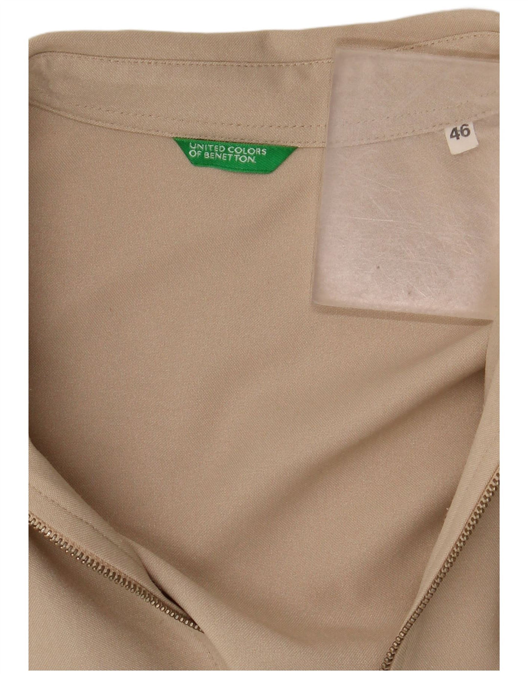 BENETTON Damen Hemd IT 46 Large Beige