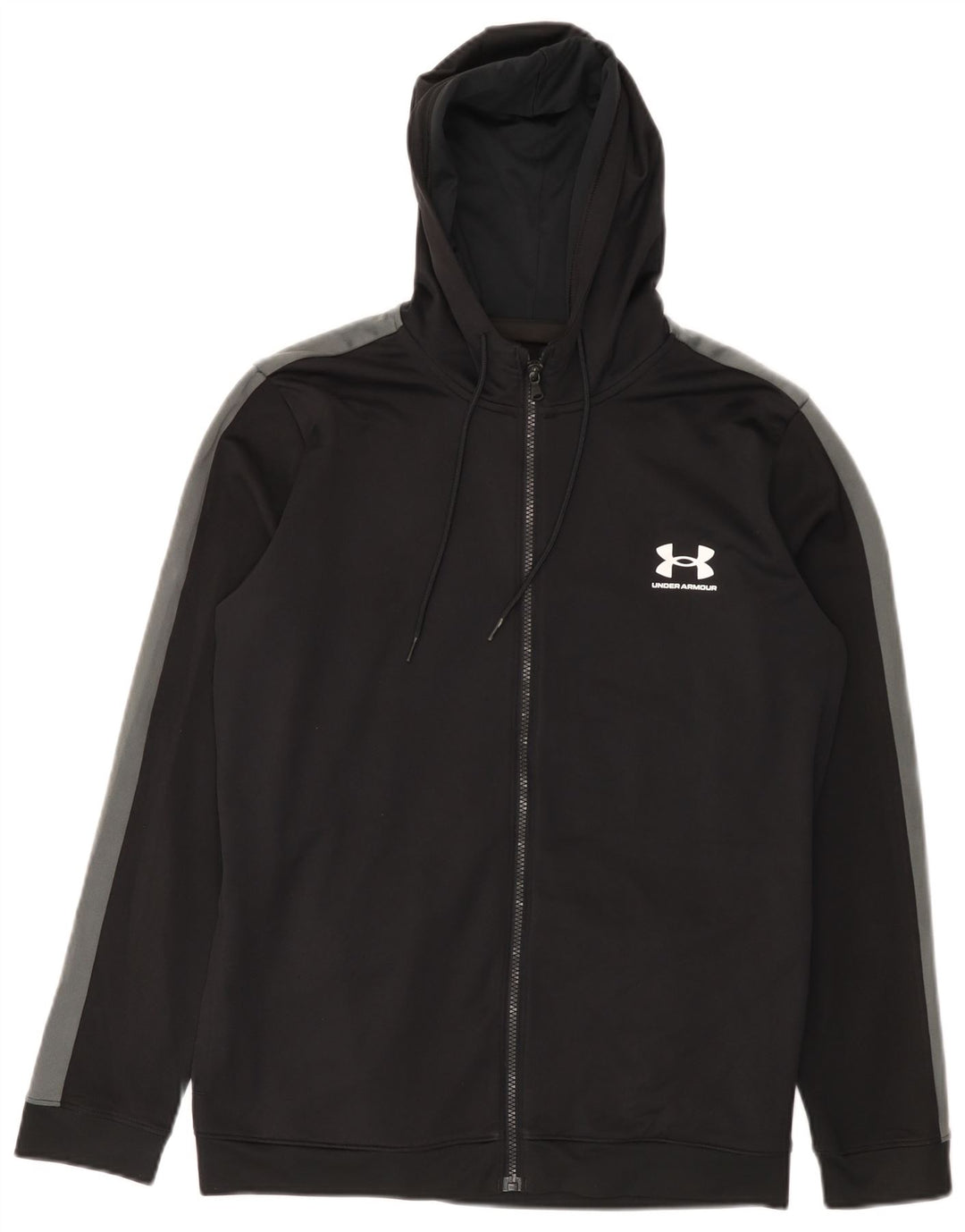 Under Armour Herren-Kapuzenpullover mit Reißverschluss, mittelschwarz, Farbblock-Polyester