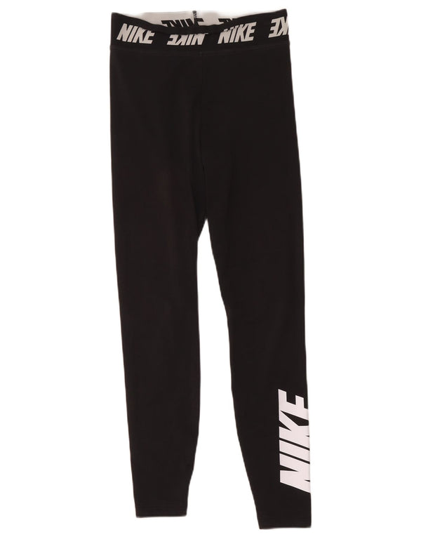 Nike Womens Graphic Leggings UK 10 Small Schwarz Polyester