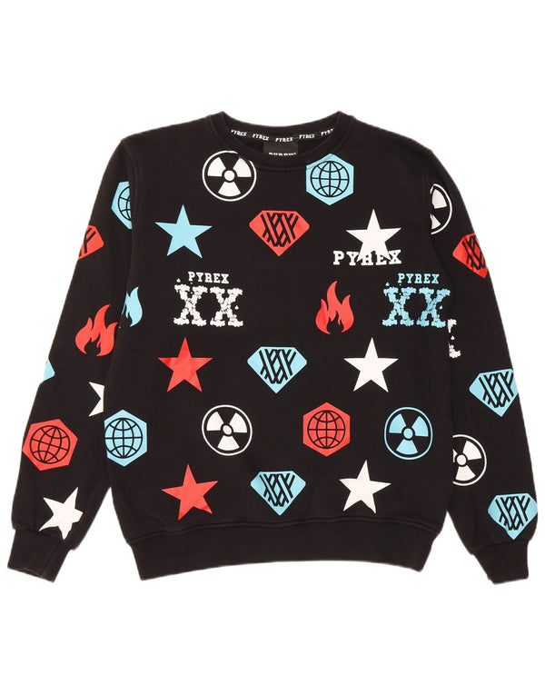 Pyrex Grafik-Sweatshirt für Jungen, 13–14 Jahre, 2XL, schwarze Baumwolle