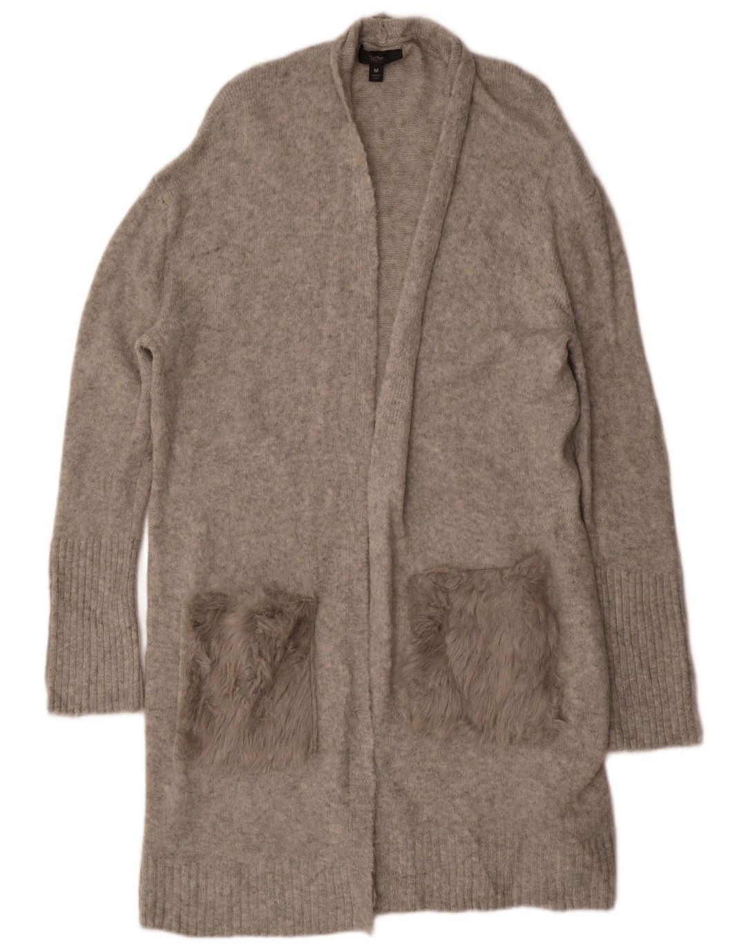 MOSSIMO Damen-Strickjacke, übergroß, lang geschnitten, offen, Gr. 14, Mittelgrau