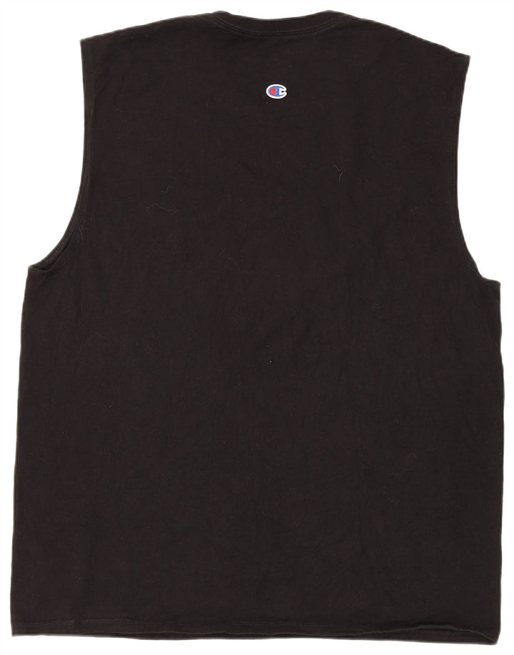 Champion Herren Grafik-Weste-Top XL aus schwarzer Baumwolle