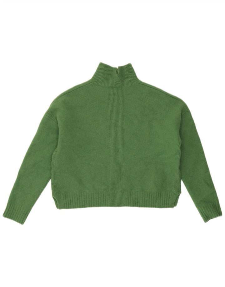 Whistle Womens Crop Rollkragenpullover Pullover UK 10 Small Grün