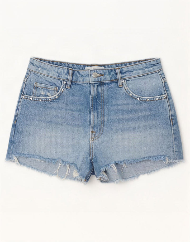 Zara Damen Jeansshorts EU 38 Small W28 Blau