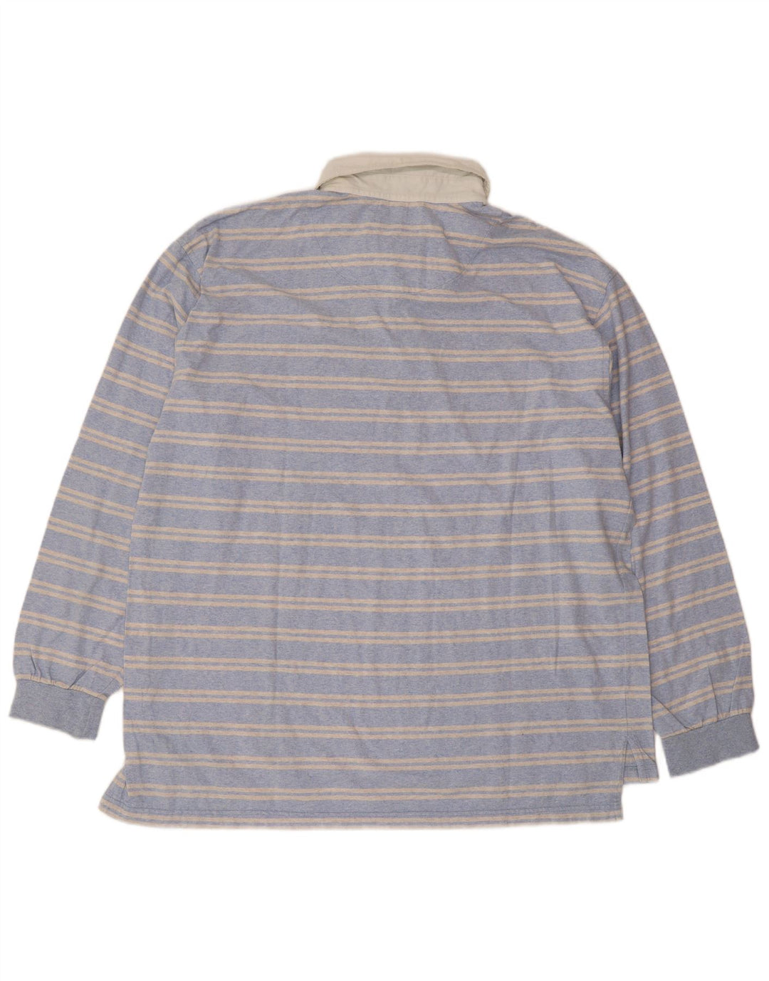 Slam Herren-Langarm-Poloshirt 2XL, blau gestreift, Baumwolle