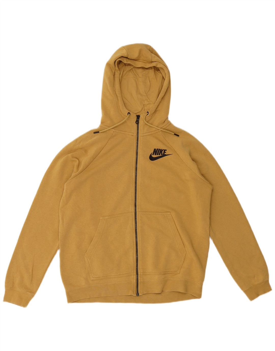 Nike Herren-Kapuzenpullover mit Reißverschluss, mittelgelbe Baumwolle