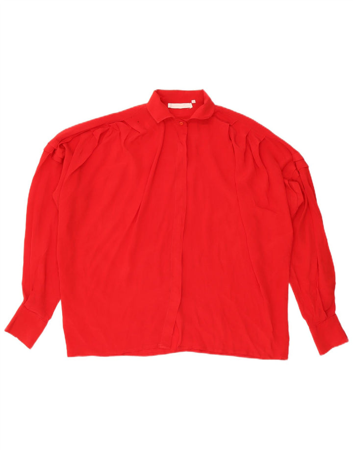 Vintage Damen Hemdbluse IT 46 Groß Rot