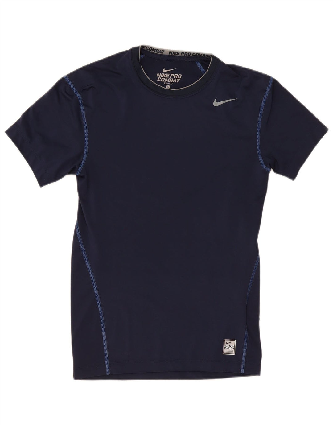 Nike Herren Pro Combat T-Shirt Top Large Marineblau Polyester
