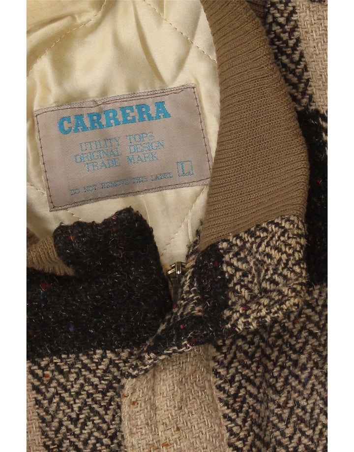 Carrera Herren-Militär-Bomberjacke, Größe 40, braun, kariert