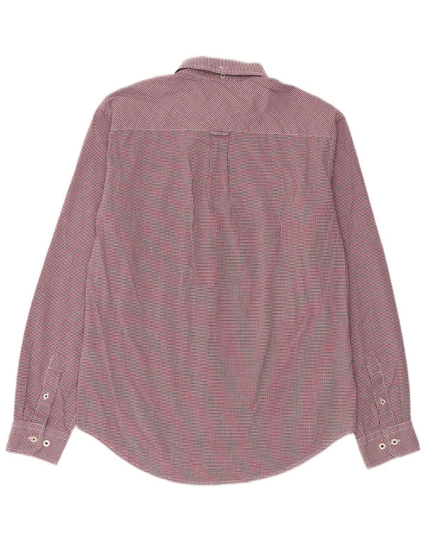 Ben Sherman Herrenhemd aus mittelroter Karo-Baumwolle