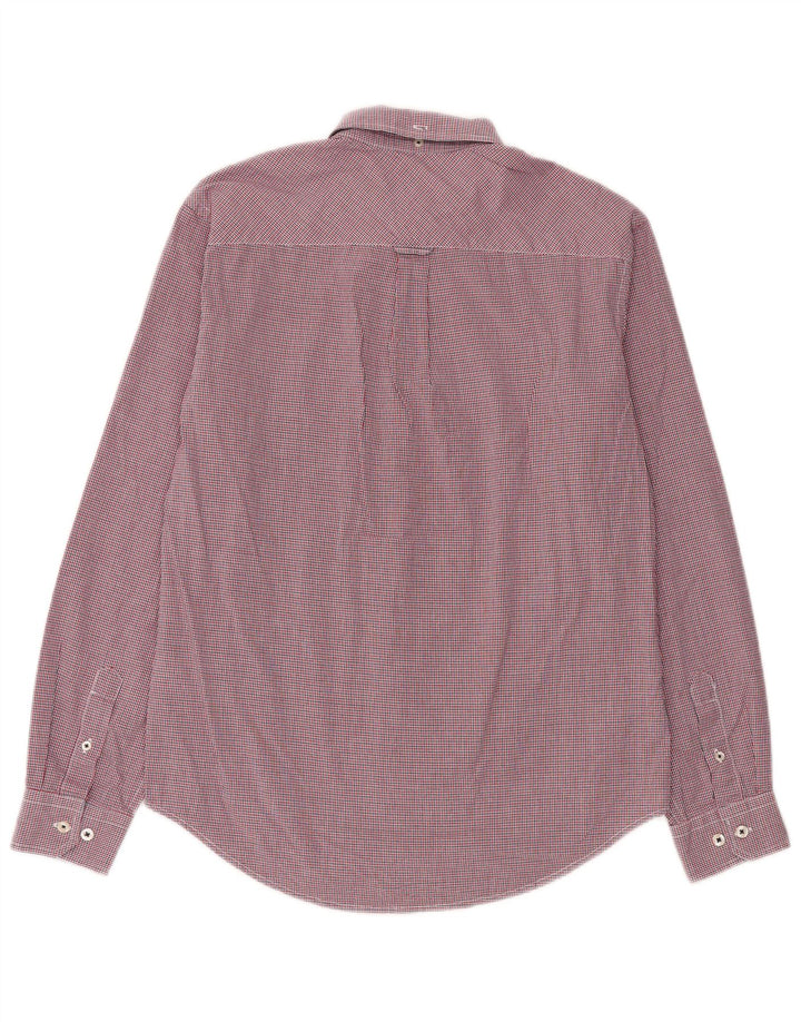 Ben Sherman Herrenhemd aus mittelroter Karo-Baumwolle