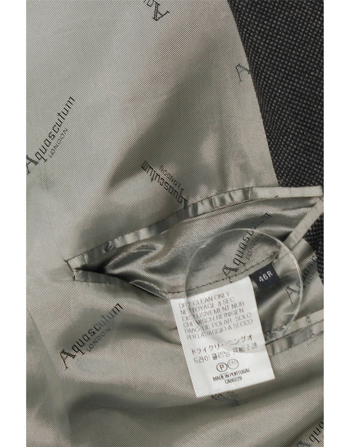 Aquascutum Herren-Blazer mit 2 Knöpfen, UK 46 3XL, graue Wolle