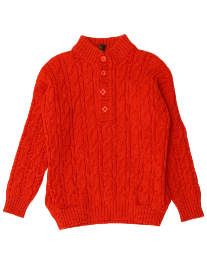 Marina Yachting Herren-Pullover mit Knopfkragen, UK 42, große rote Wolle