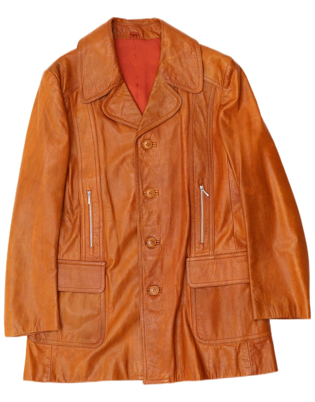 Vintage Herren Lederjacke UK 38 Mittelbraun