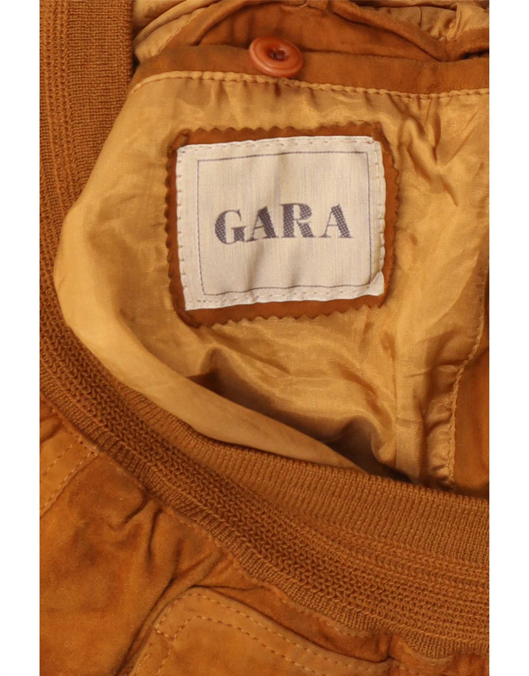 Gara Herren-Bomberjacke aus Wildleder, IT 48, mittelbeigefarbenes Leder