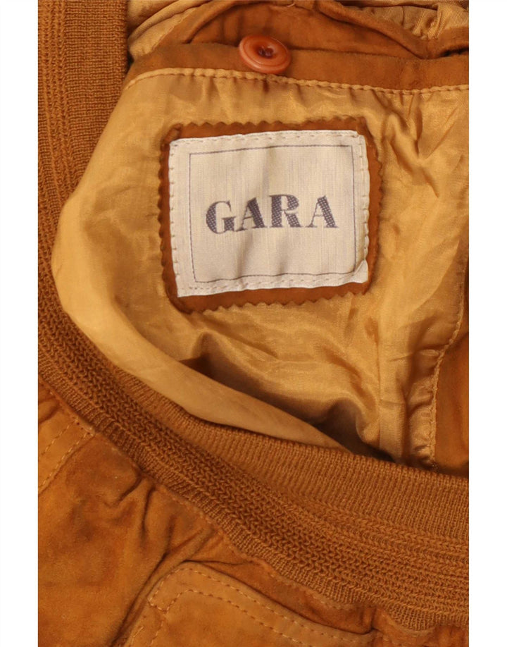 Gara Herren-Bomberjacke aus Wildleder, IT 48, mittelbeigefarbenes Leder