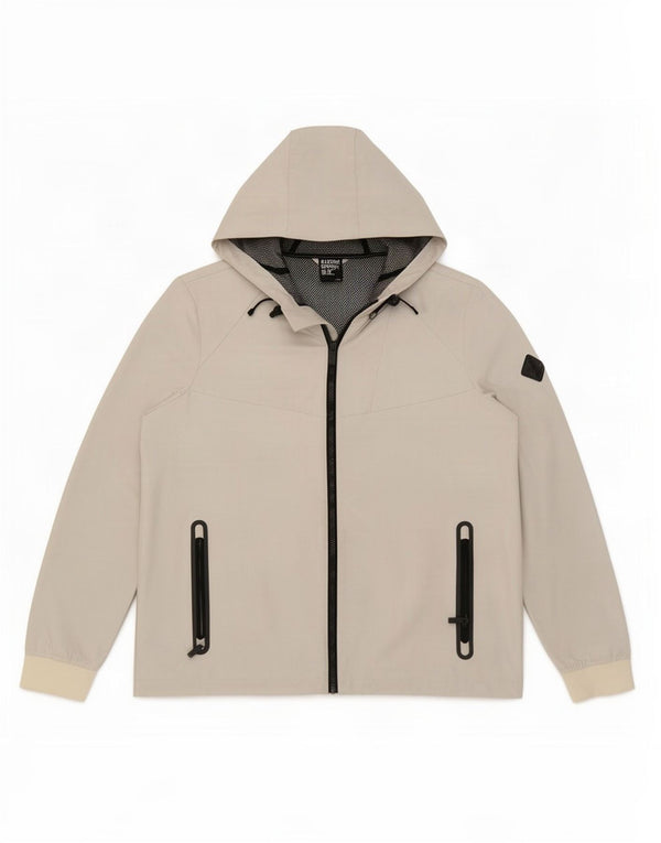Superdry Damen-Regenjacke mit Kapuze, UK 12, Mittelweiß, Polyester