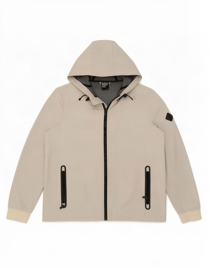 Superdry Damen-Regenjacke mit Kapuze, UK 12, Mittelweiß, Polyester