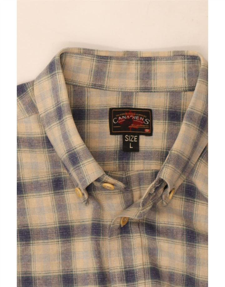 Canadiens Herren-Flanellhemd, groß, beige kariert