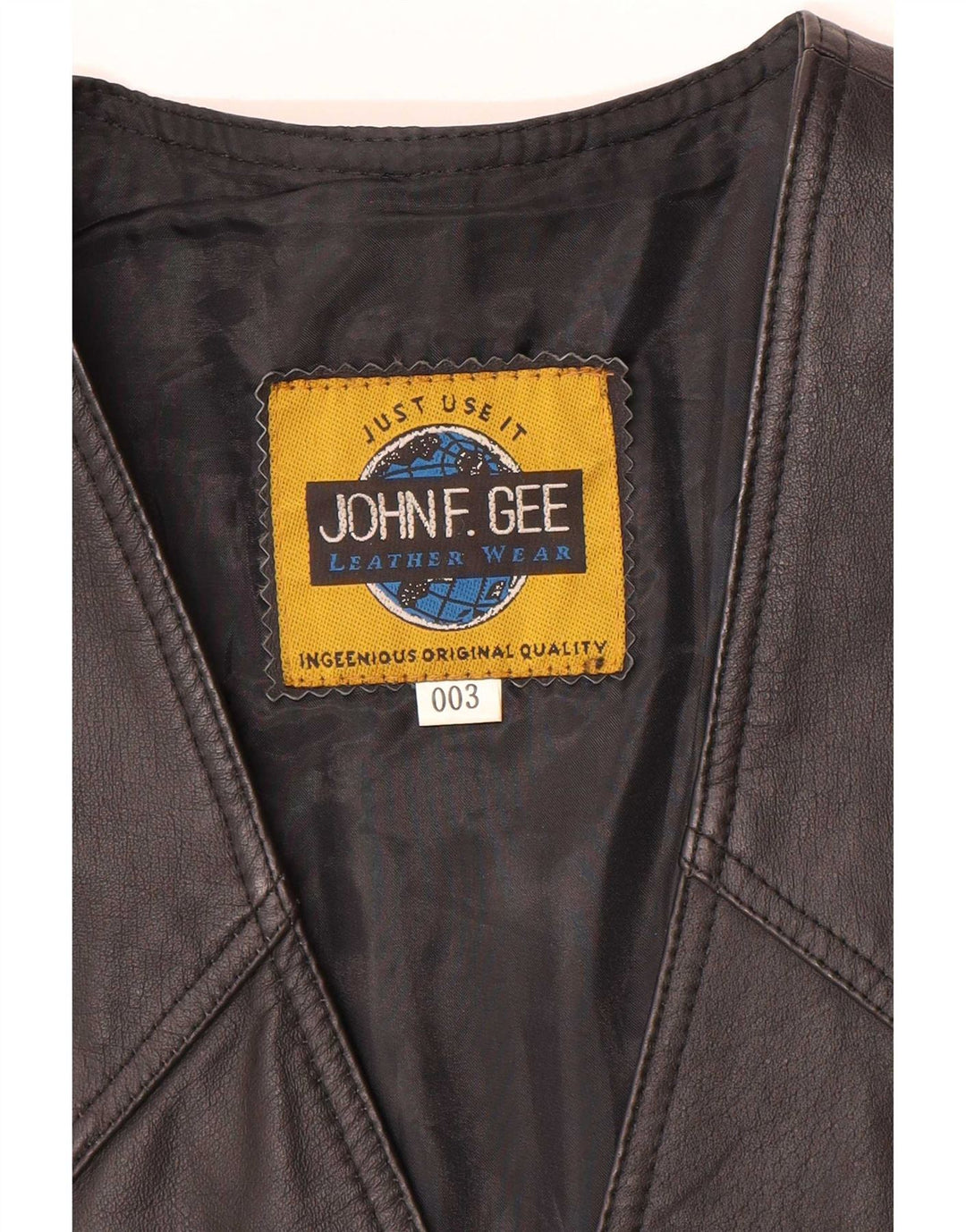 John F. Gee Herren Lederweste Medium Schwarz