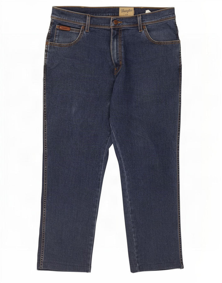 Wrangler Herren Texas Stretch Straight Jeans W36 L26 Blaue Baumwolle