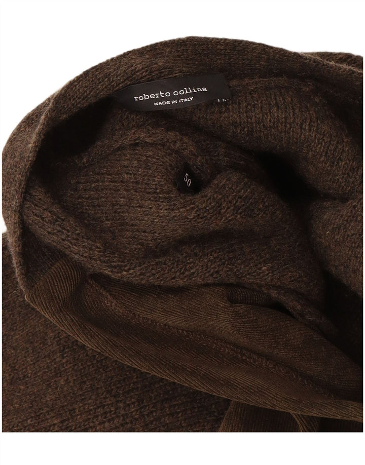 Roberto Collina Herren-Strickjacke IT 50 mittelbraune Wolle