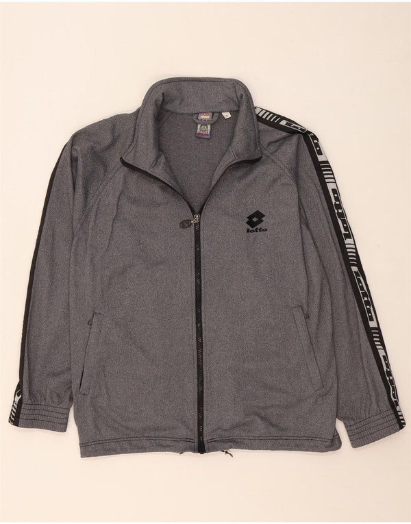 LOTTO Herren-Trainingsanzugoberteil mit Grafik, Größe S, grau geflecktes Polyester