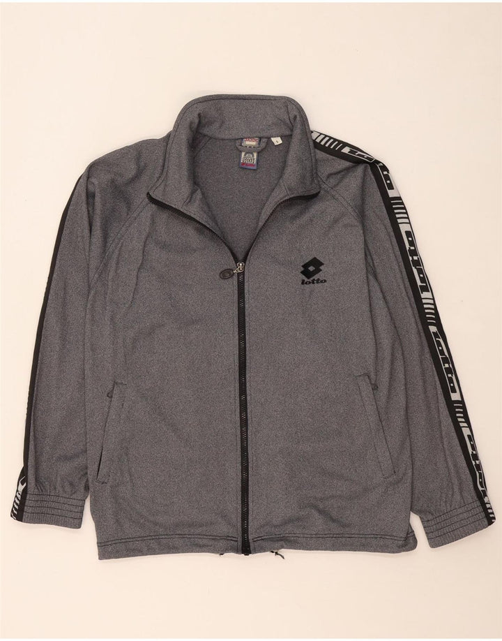 LOTTO Herren-Trainingsanzugoberteil mit Grafik, Größe S, grau geflecktes Polyester