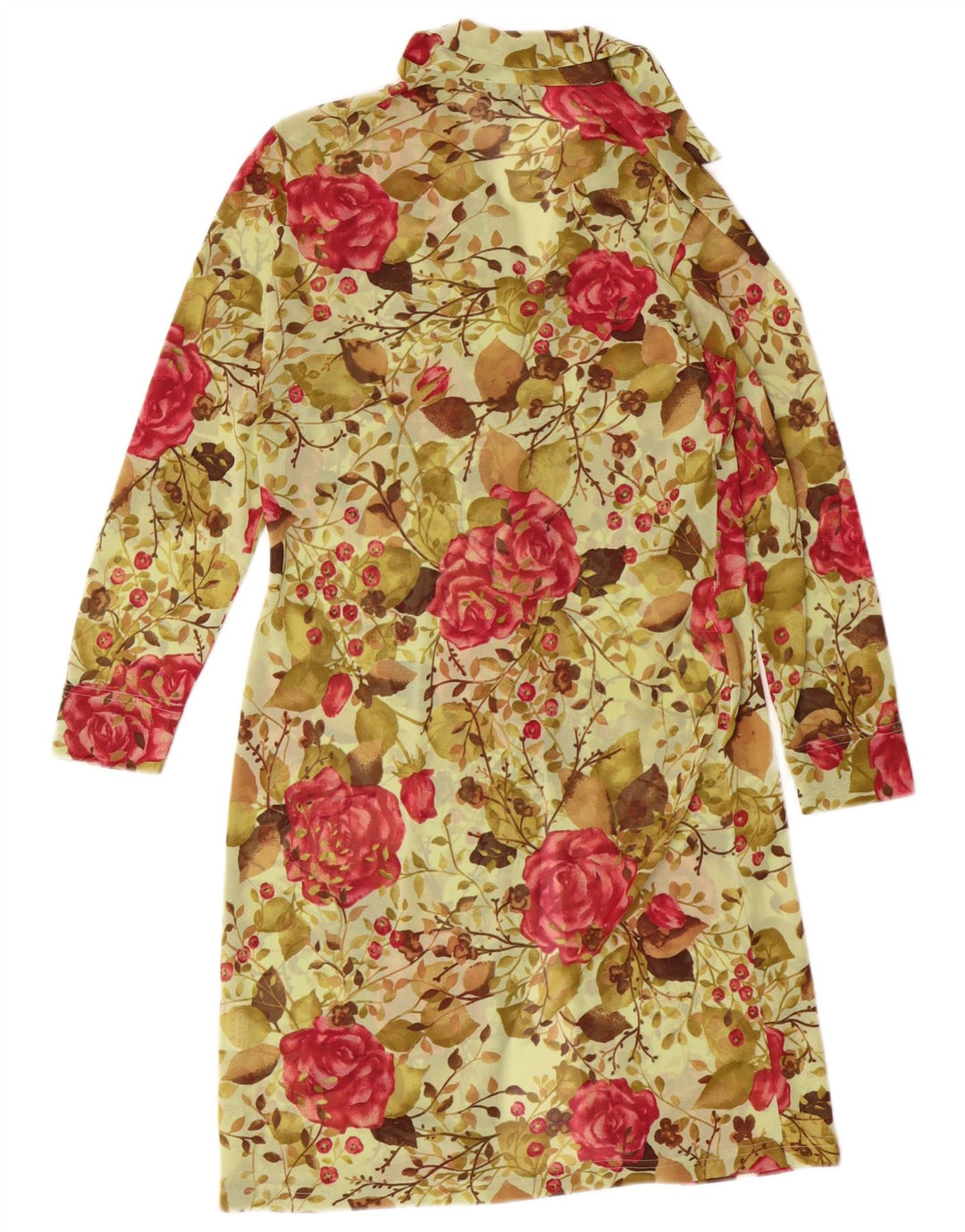 Kookai Damen Langarm-Hemdkleid, Größe 1, klein, grün, florales Bohemian-Kleid