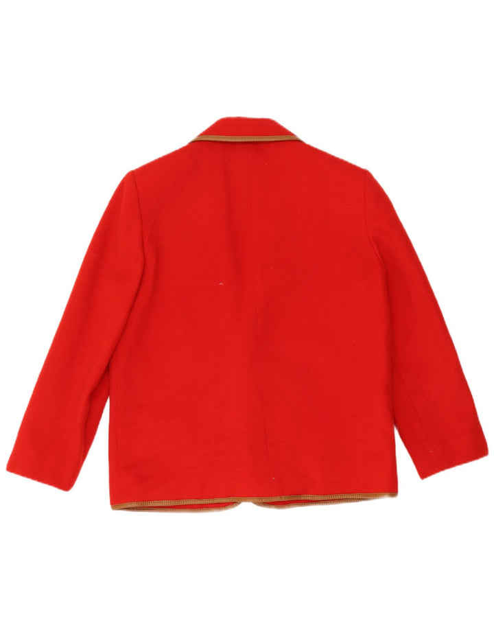 Vintage Damen 2-Knopf-Blazerjacke IT 46 Groß Rot