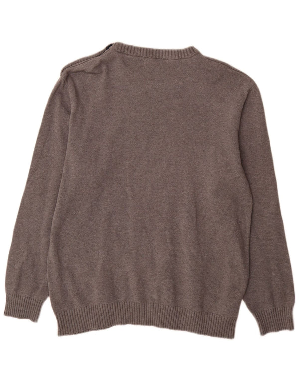 Jack & Jones Herren-Pullover mit U-Boot-Ausschnitt, 2XL, graue Baumwolle