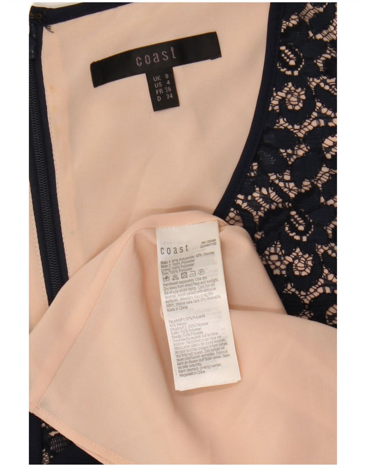 Coast Damen-Spitzenkleid in A-Linie, Größe S, Marineblau, Polyamid